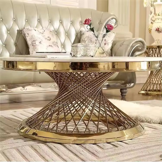 Velencia Round Coffee Table – Shiny Gold Finish